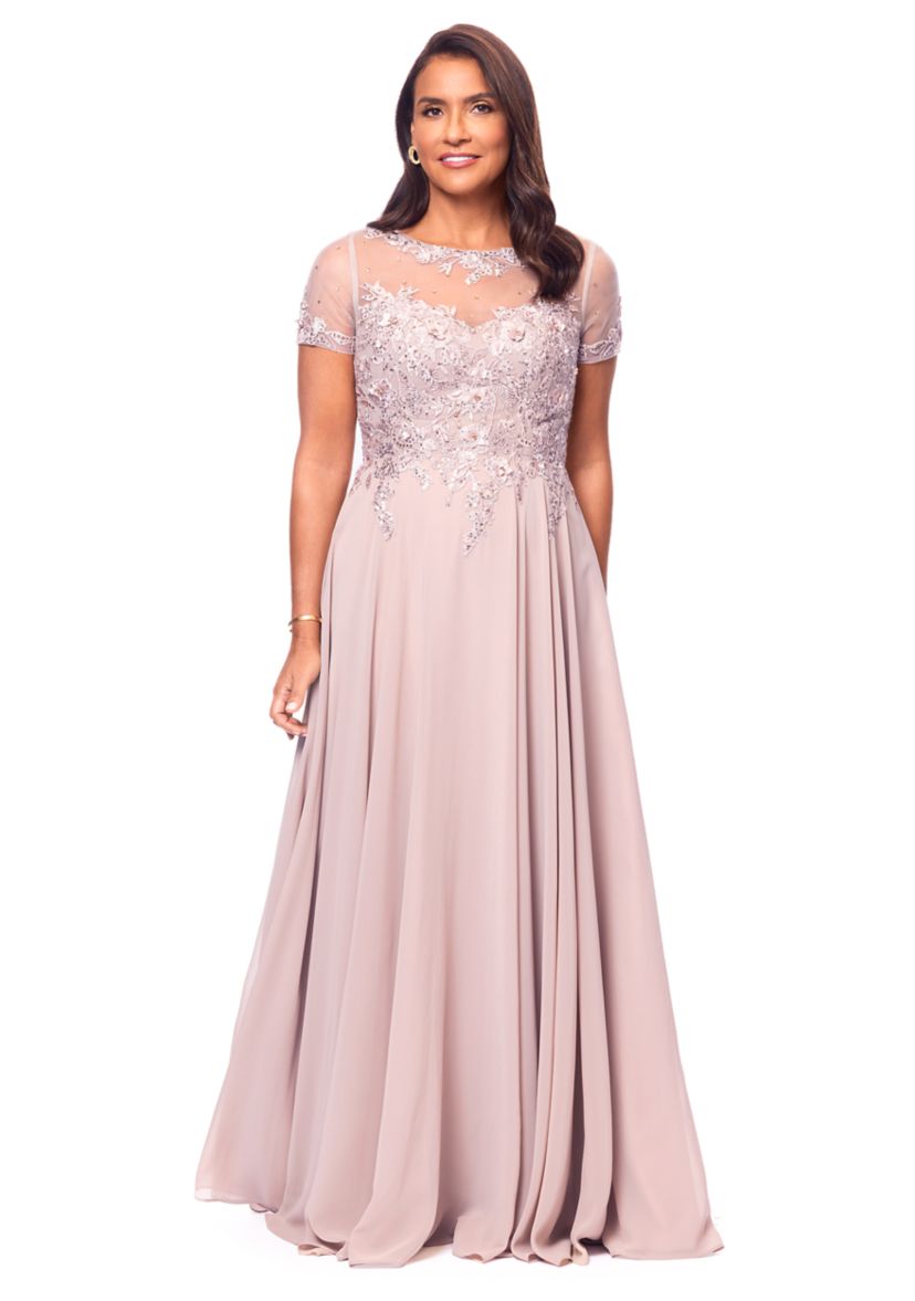 Womens Embellished Solid Gown