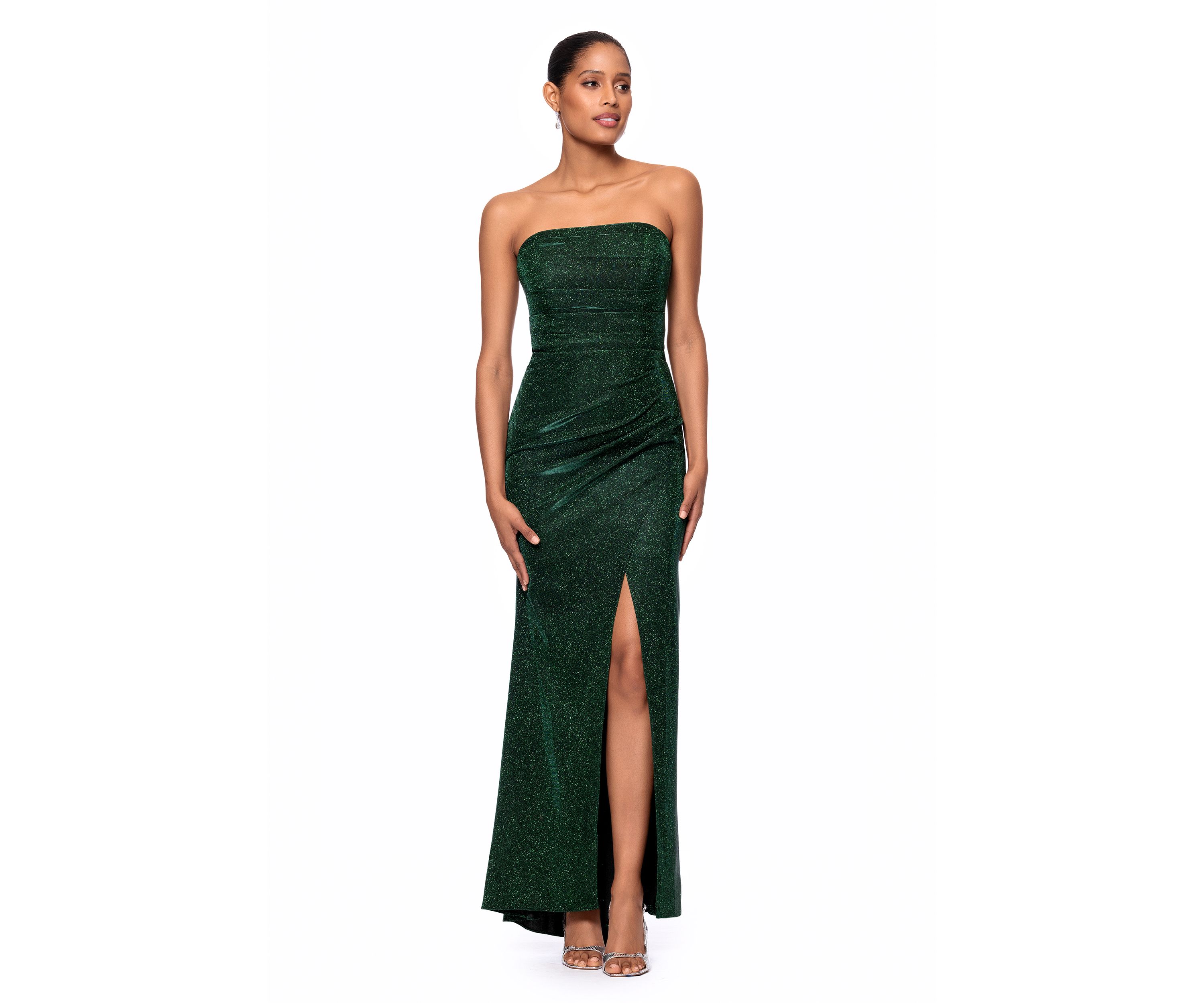 Womens Sleeveless Sequin Gown