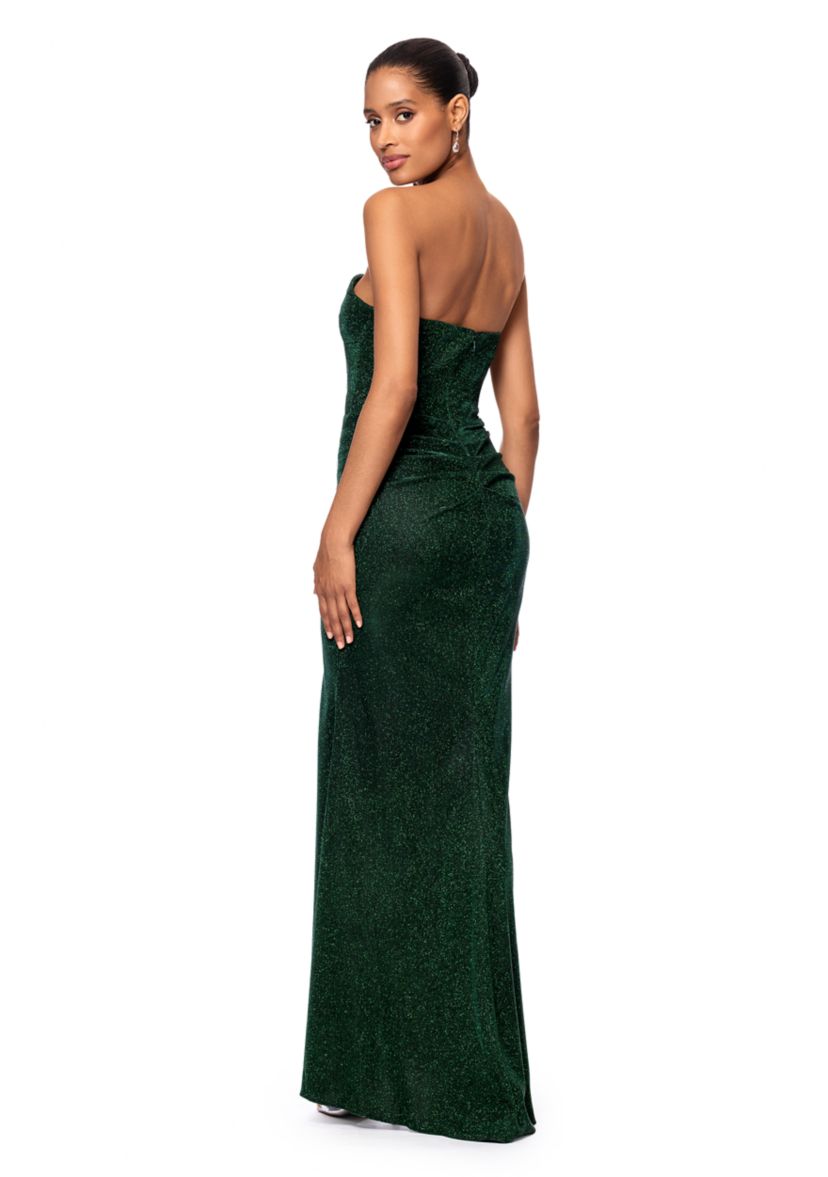 Womens Sleeveless Sequin Gown