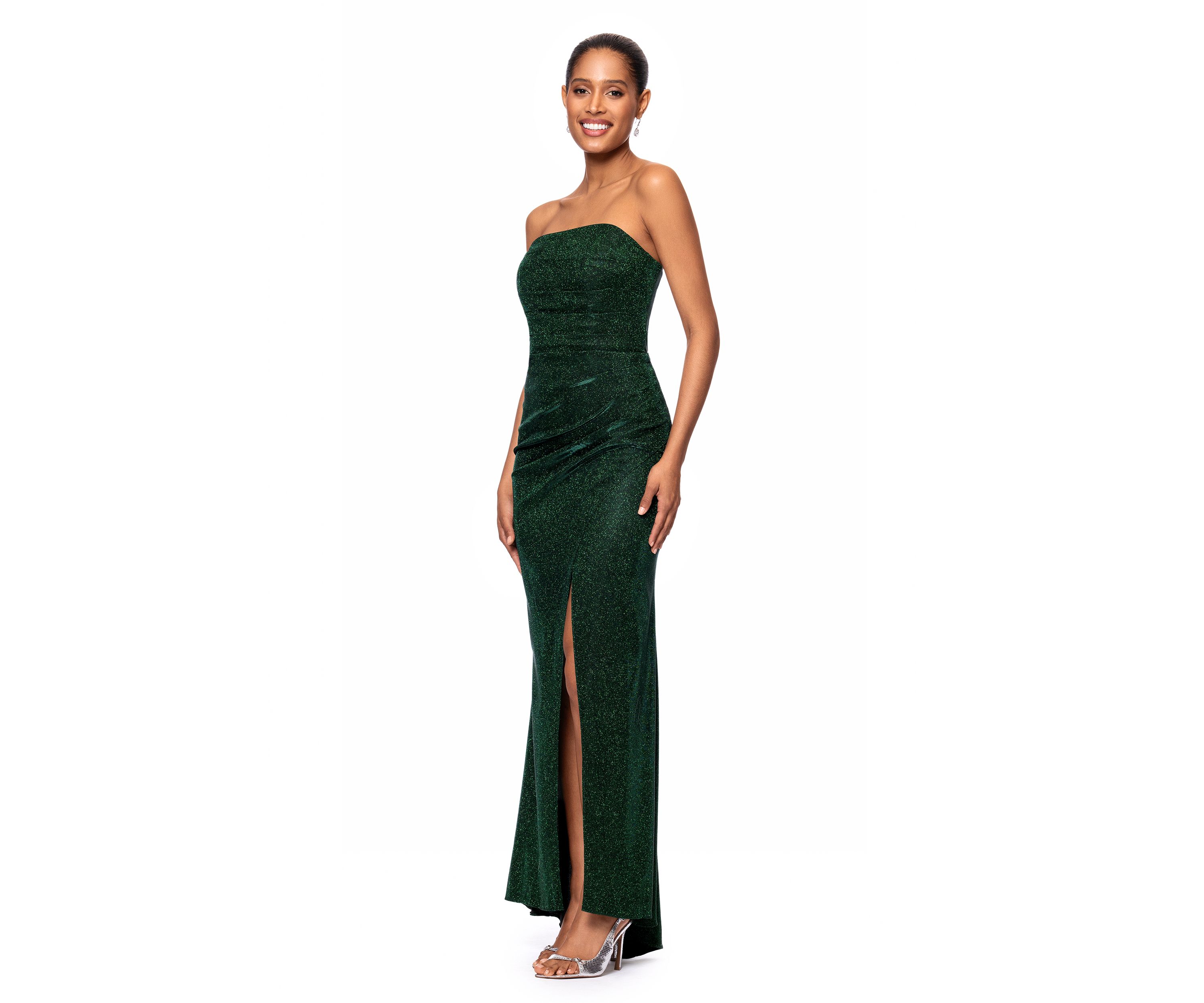 Womens Sleeveless Sequin Gown