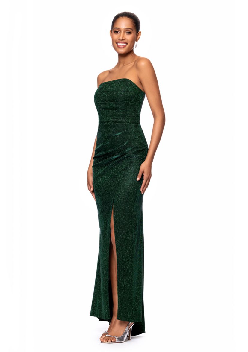 Womens Sleeveless Sequin Gown