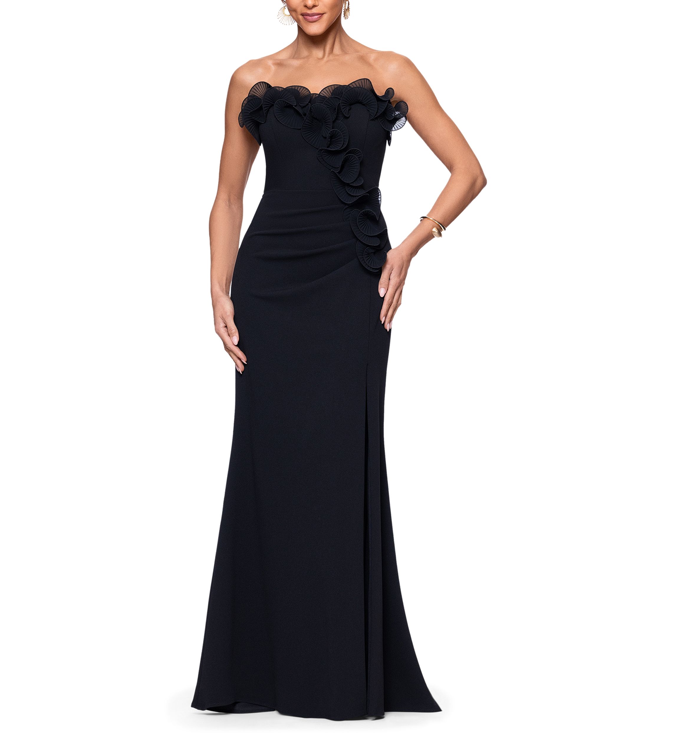 puff sleeve maxi dress formal Elegant Long Maxi Evening Dress In Floral Print main image 1