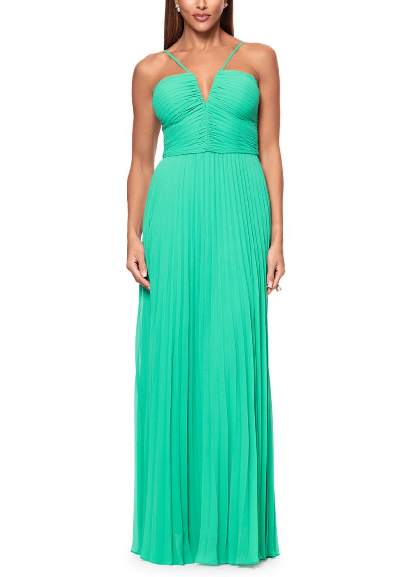 green halter neck wedding guest dress Moss AquaFlora Halter Neck Slip Dress | Vegan Silk main image 0