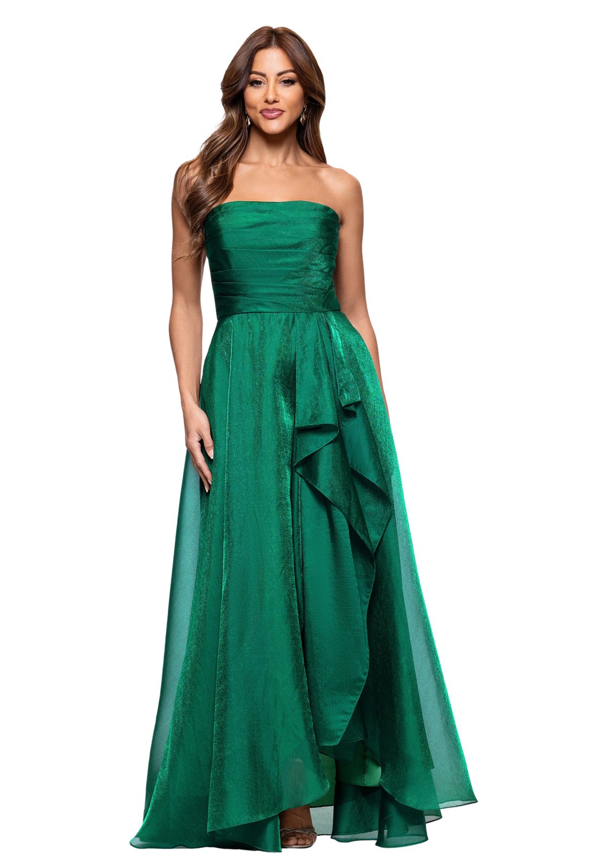 Womens Strapless Solid Ballgown 