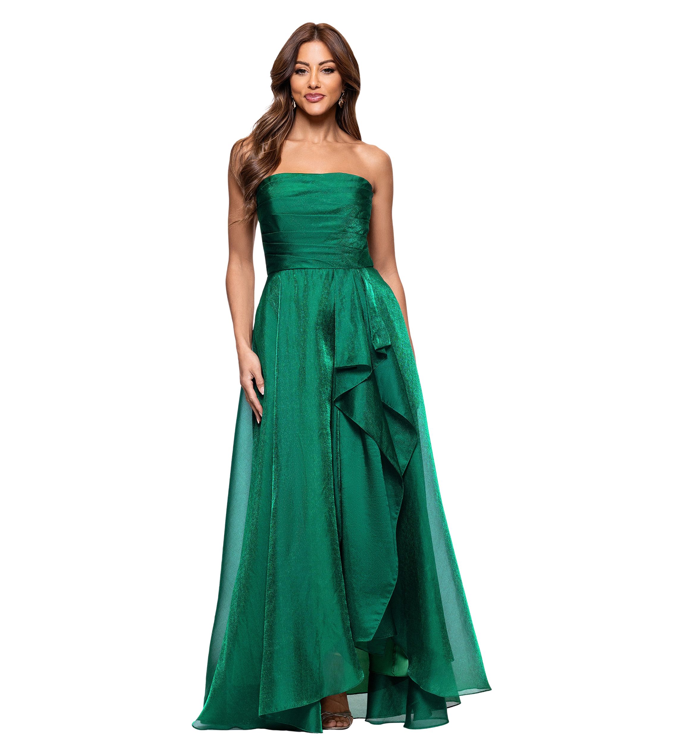 Womens Strapless Solid Ballgown 
