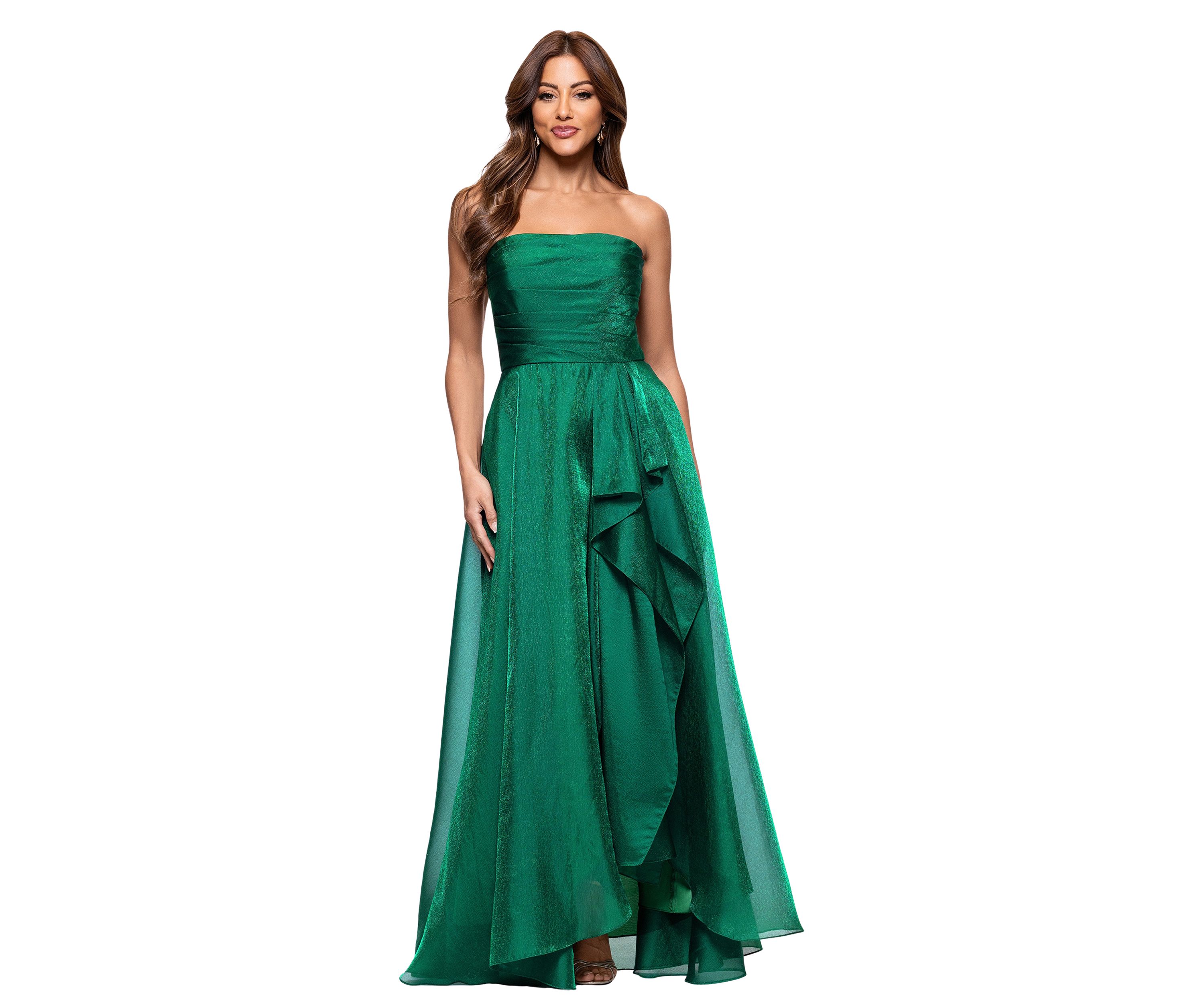Womens Strapless Solid Ballgown 