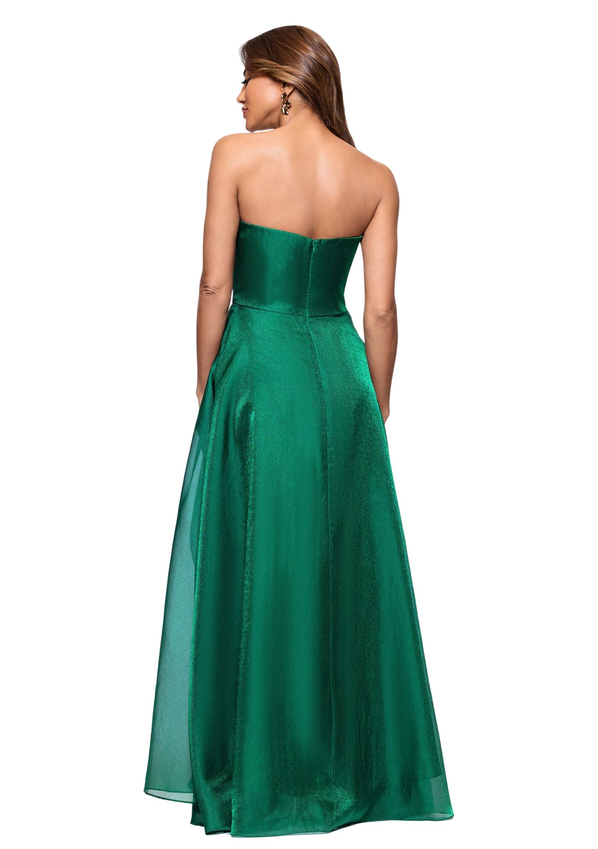 Womens Strapless Solid Ballgown 