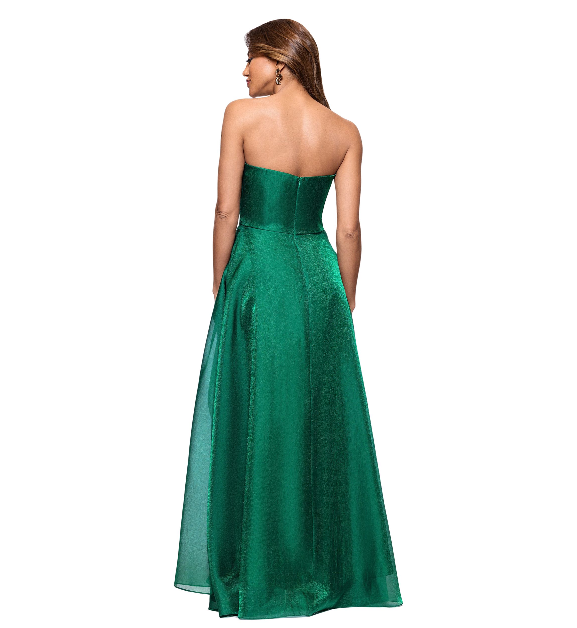Womens Strapless Solid Ballgown 