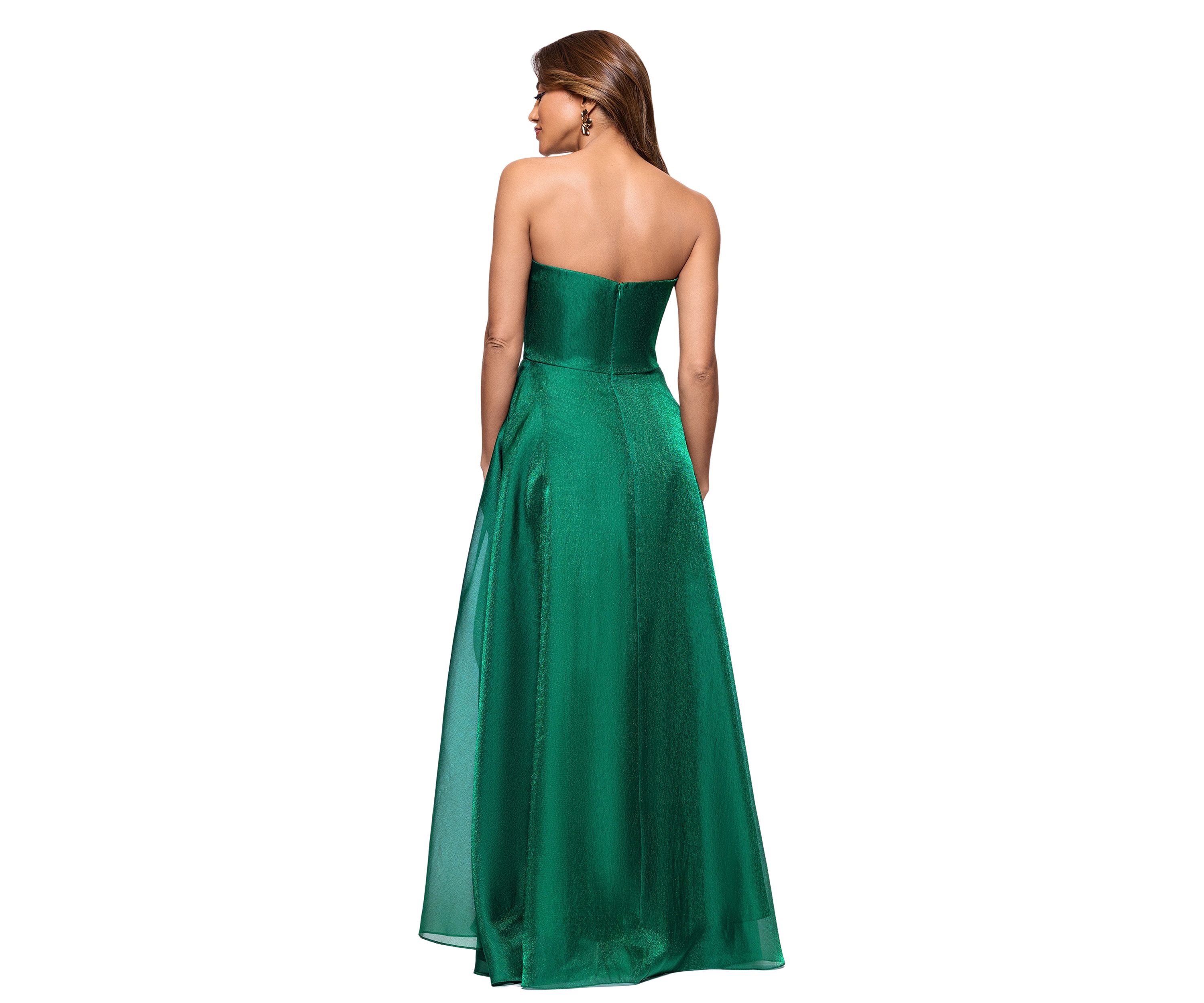 Womens Strapless Solid Ballgown 