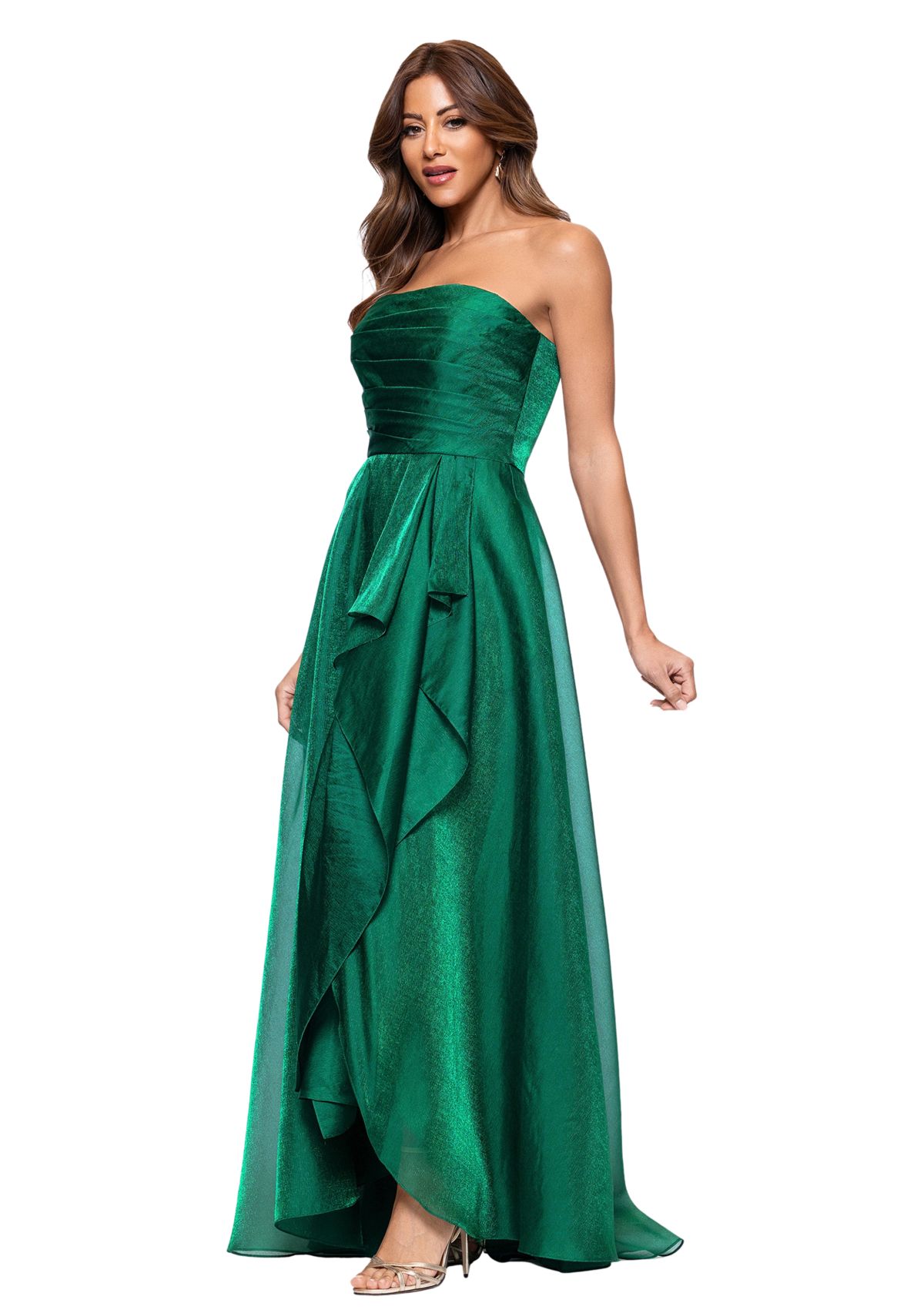 Womens Strapless Solid Ballgown 