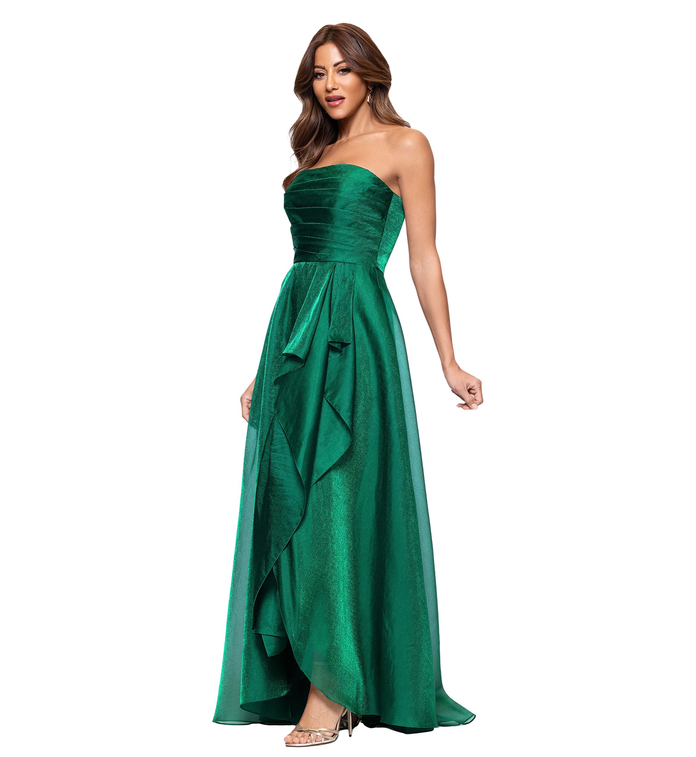 Womens Strapless Solid Ballgown 