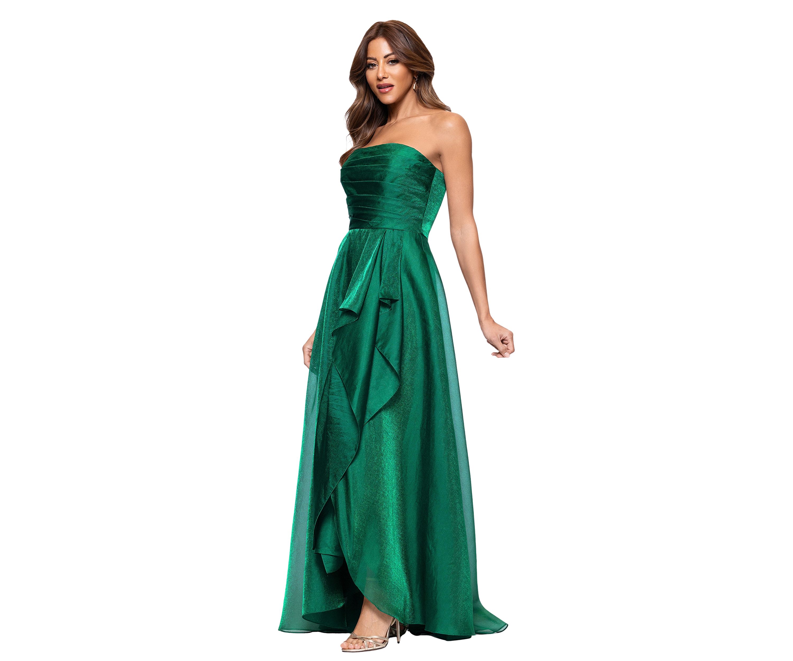Womens Strapless Solid Ballgown 