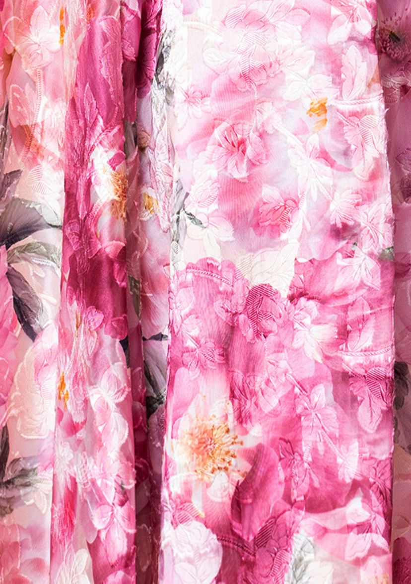 Womens Sleeveless Off the Shoulder Floral Print Gown 