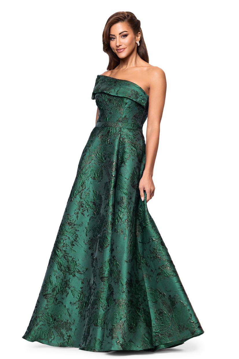 Womens Sleeveless Printed One Shoulder Gown