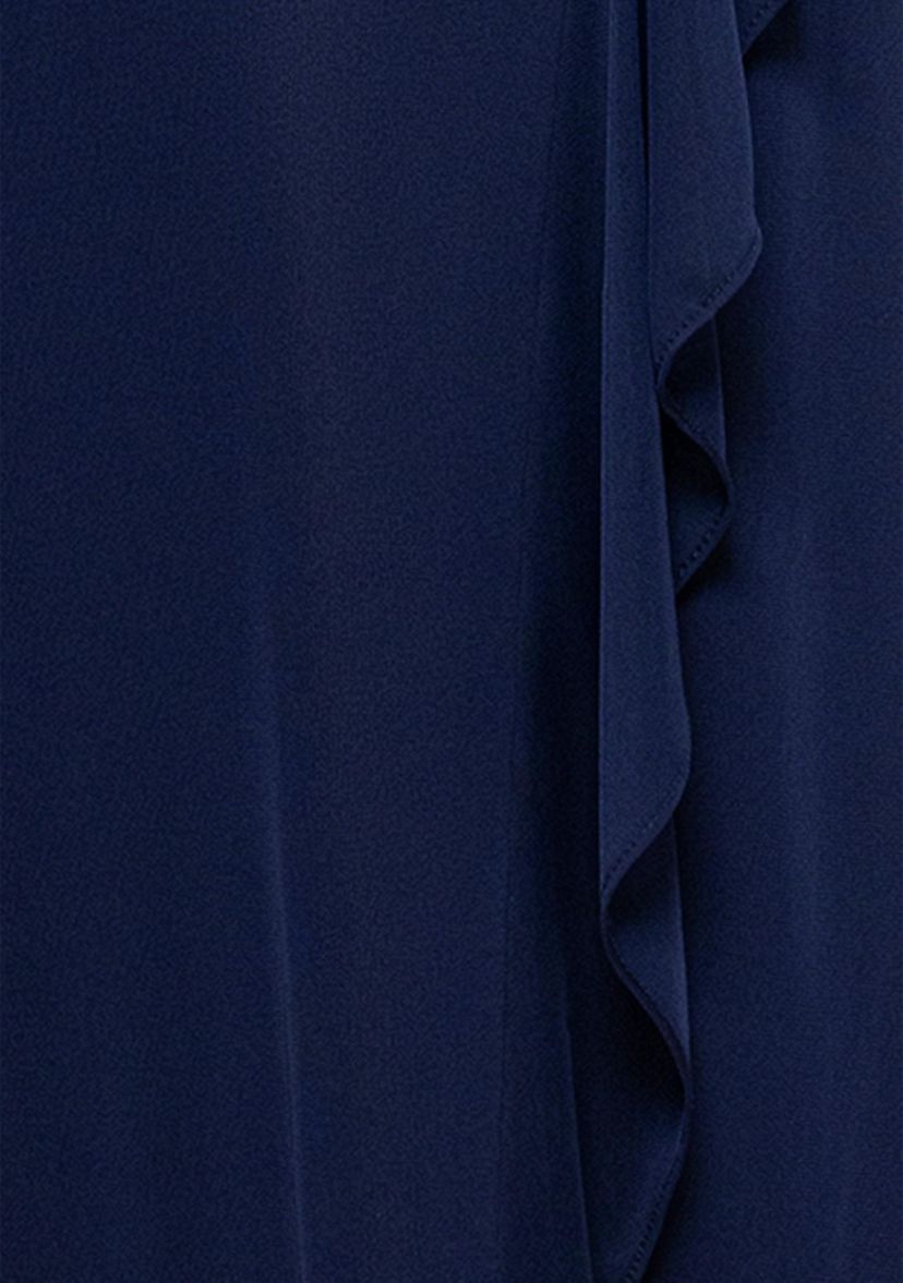 Womens Crew Neck Chiffon Gown
