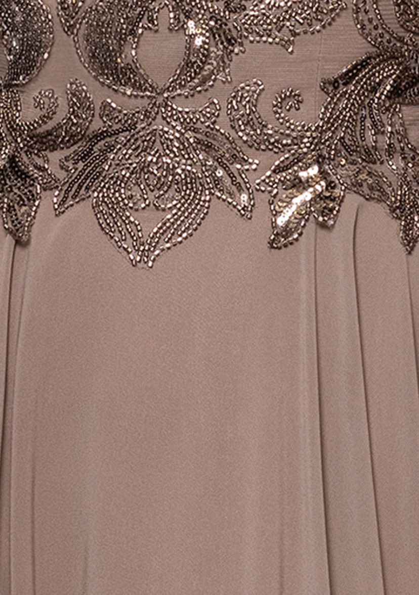 Womens Short Sleeve Solid Satin A-Line Ballgown