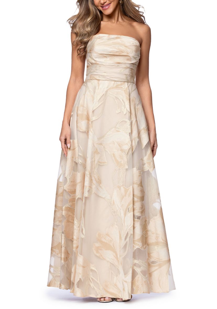 Xscape Women's Strapless Jacquard Gown | Belk