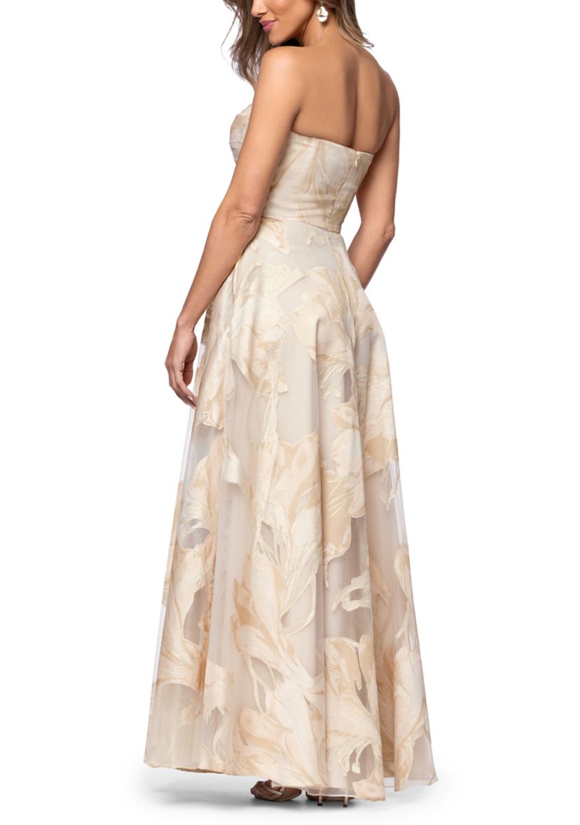 Xscape Women's Strapless Jacquard Gown | Belk