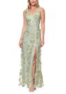 xscape embroidered lace v-back dress Xscape Women's Sleeveless V-Neck Embroidered Lace Gown