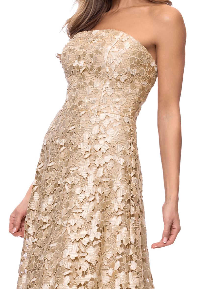Xscape Women's Sleeveless Strapless Gown - Gold - Size 8