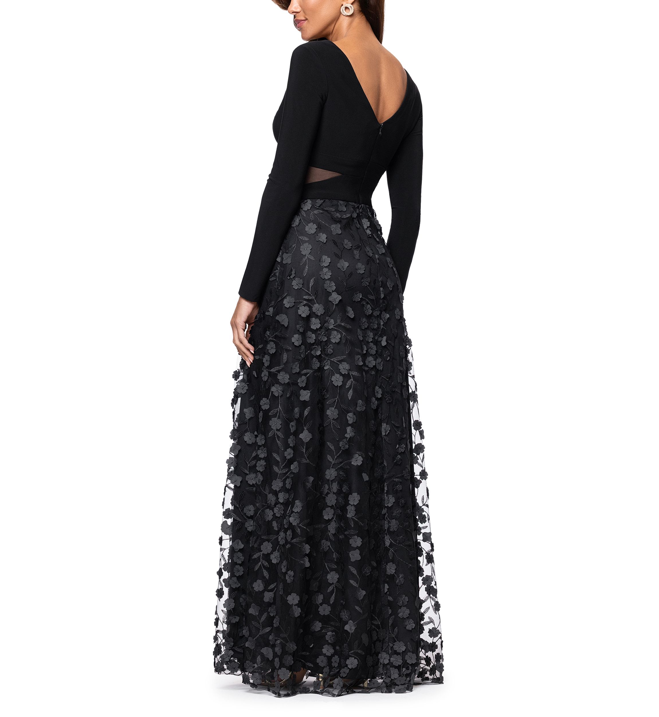 Womens Appliqué A-Line Gown