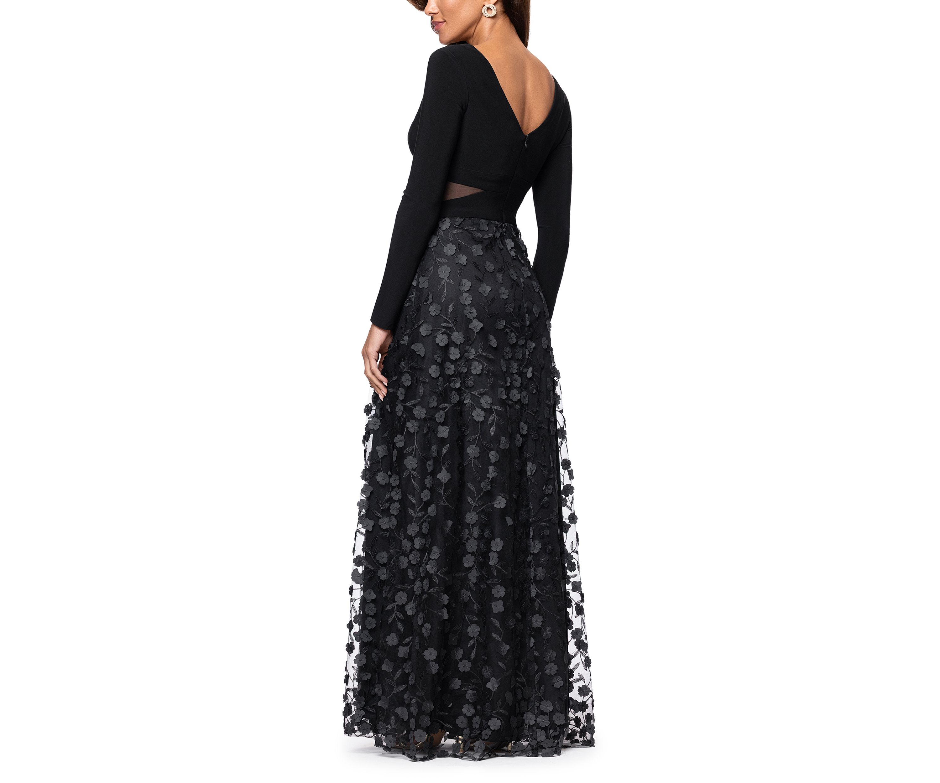 Womens Appliqué A-Line Gown
