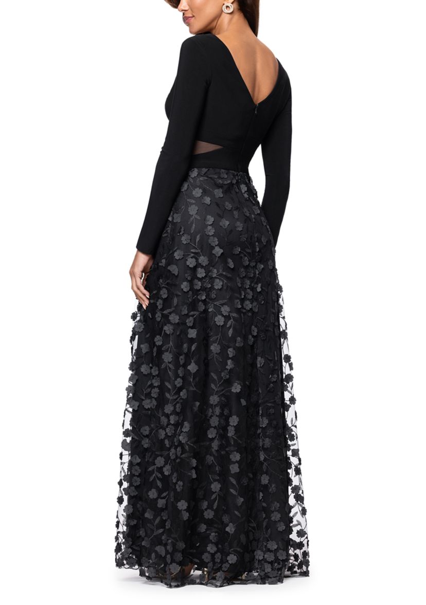 Womens Appliqué A-Line Gown