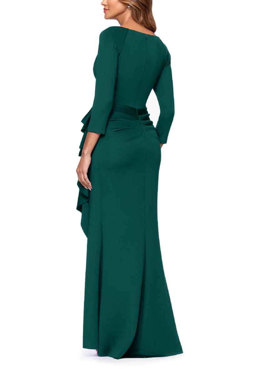 Womens 3/4 Sleeve Scuba Slim Gown
