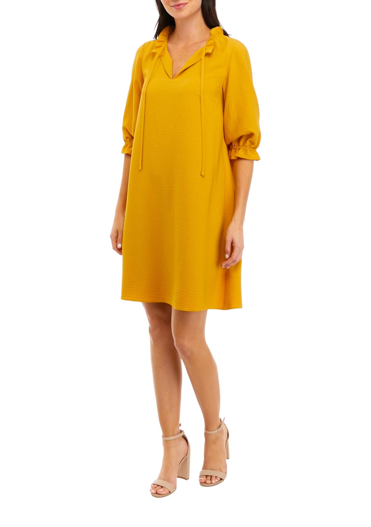 Womens Solid Shift Dress
