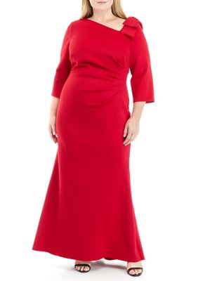 Jessica Howard Women's Plus Size 3/4 Sleeve Solid Gown