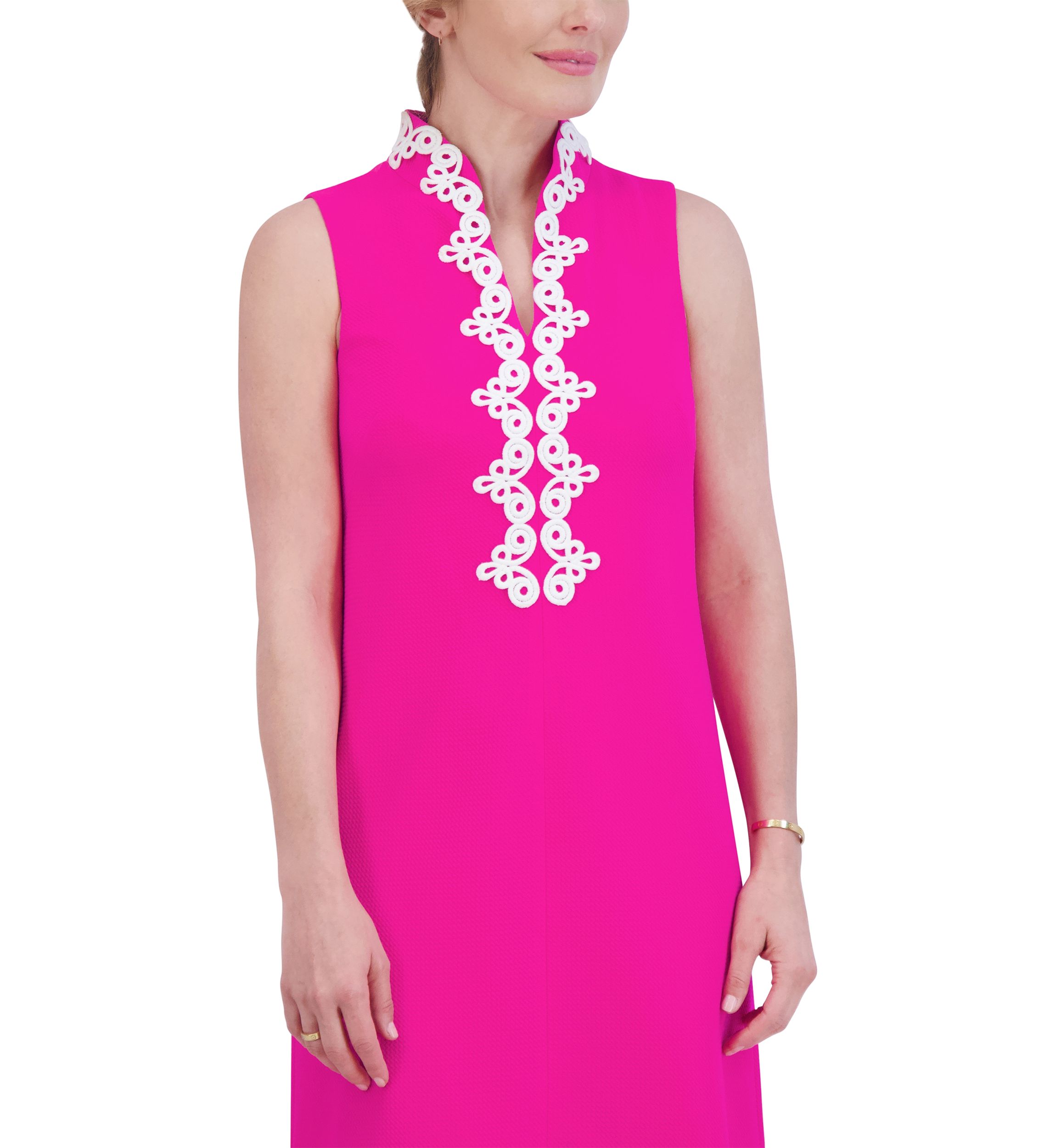 Womens Sleeveless V-Neck Solid Sheath Dress