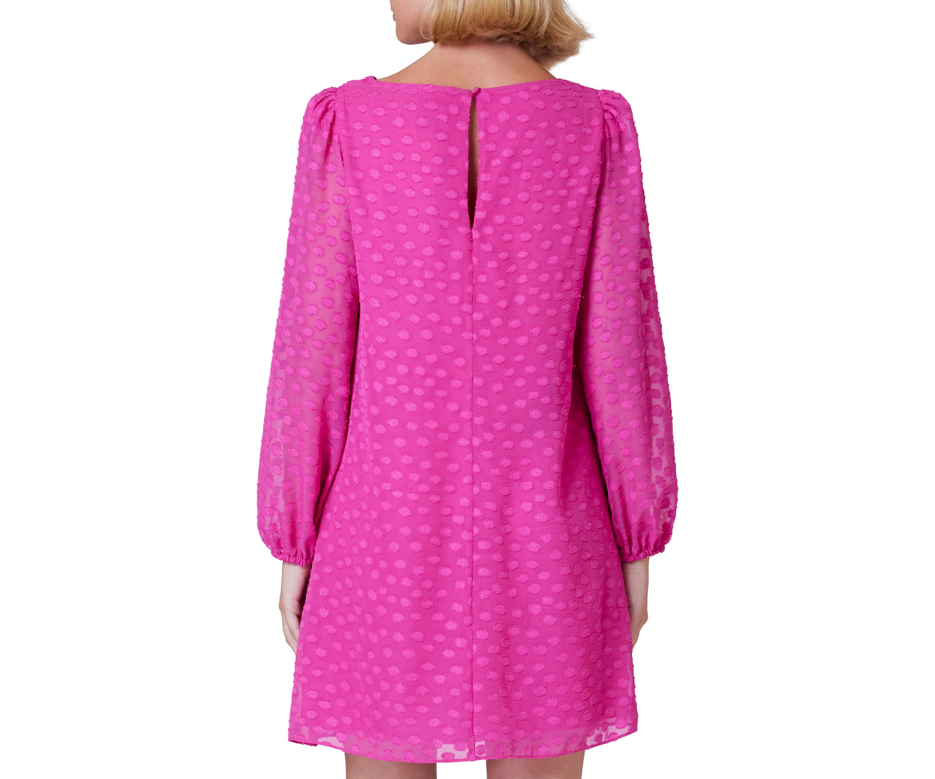 Womens Circle Clip Dot Chiffon Shift Dress