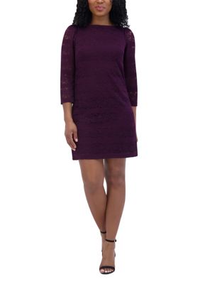 Jessica Howard Women's 3/4 Sleeve Knee Length Peasant Party Dress Brown Size 8