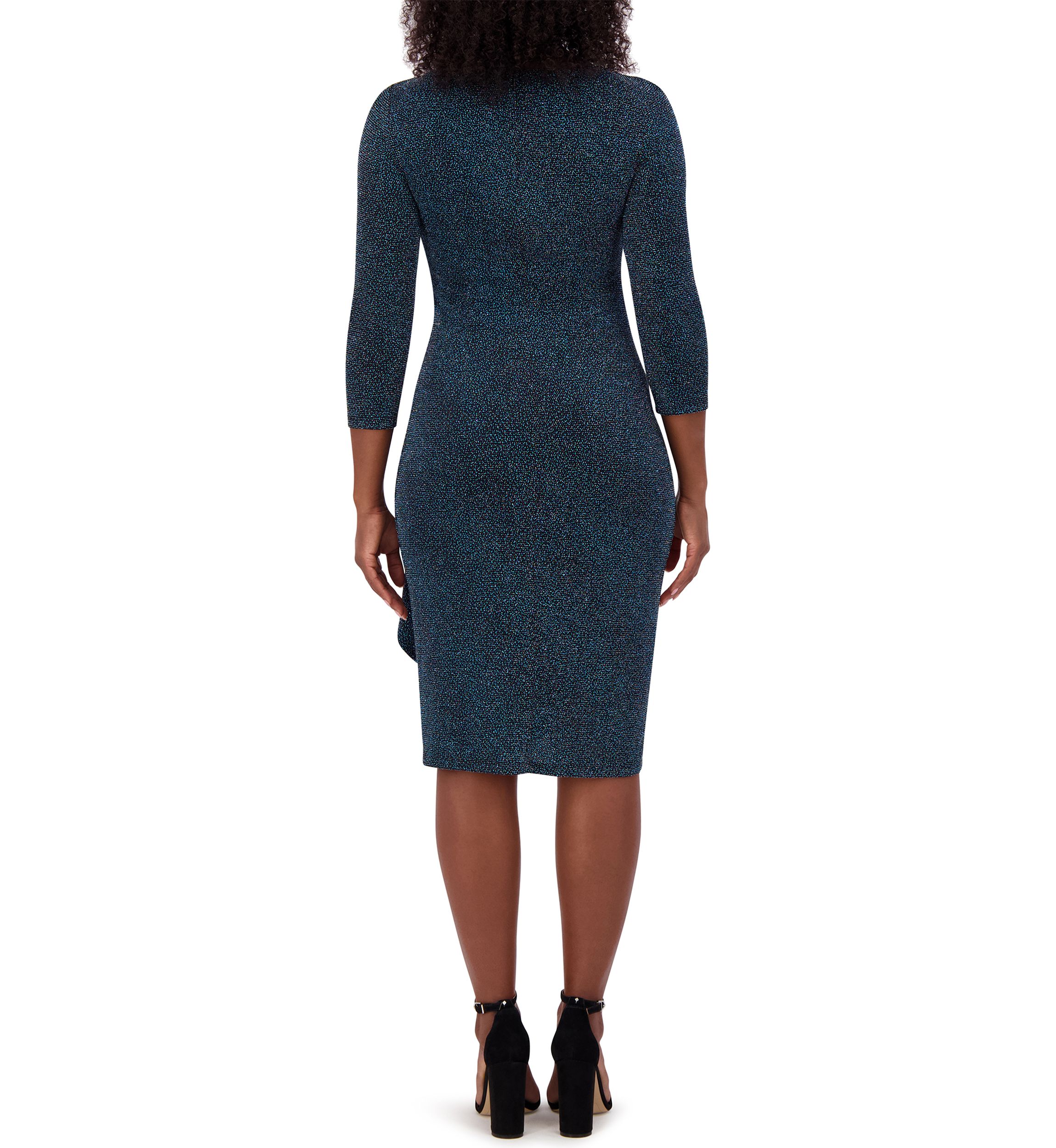 Womens Scoop Neck Side Detail Sheath Dress