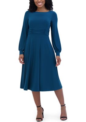 Jessica Howard Women s Solid Boat Neck Fit and Flare Dress belk