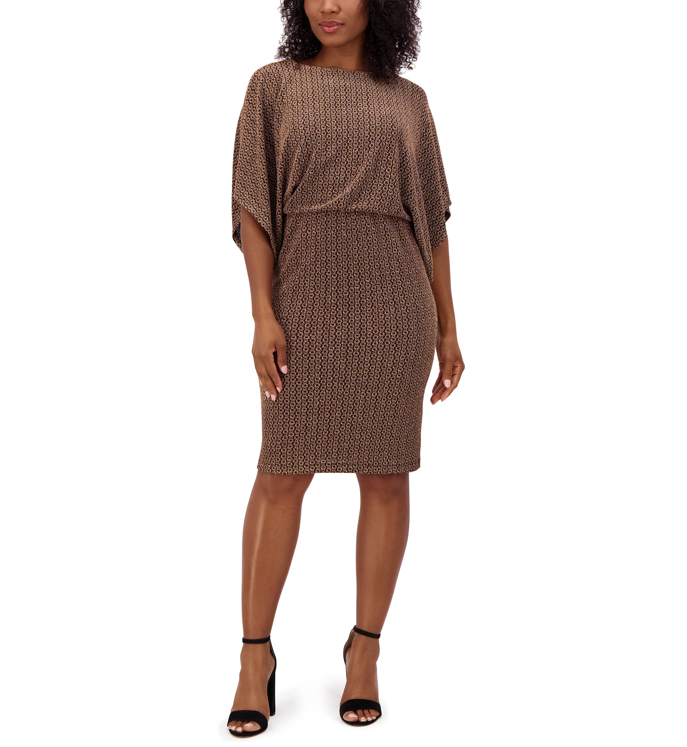 Womens Printed Fit and Flare Dress