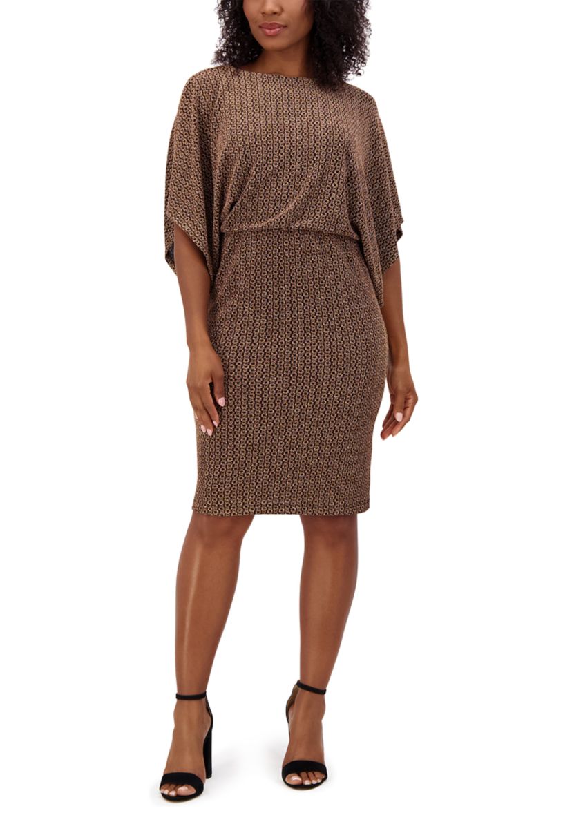 Womens Printed Fit and Flare Dress