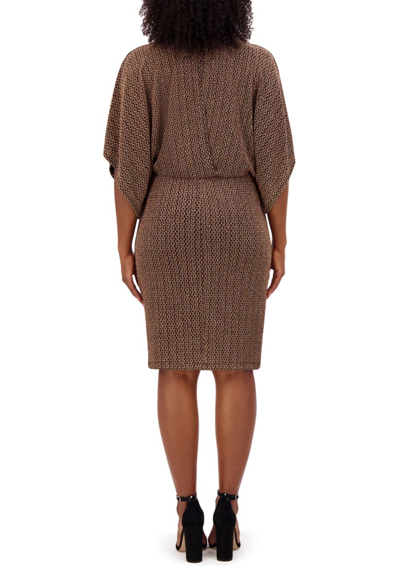 Womens Printed Fit and Flare Dress