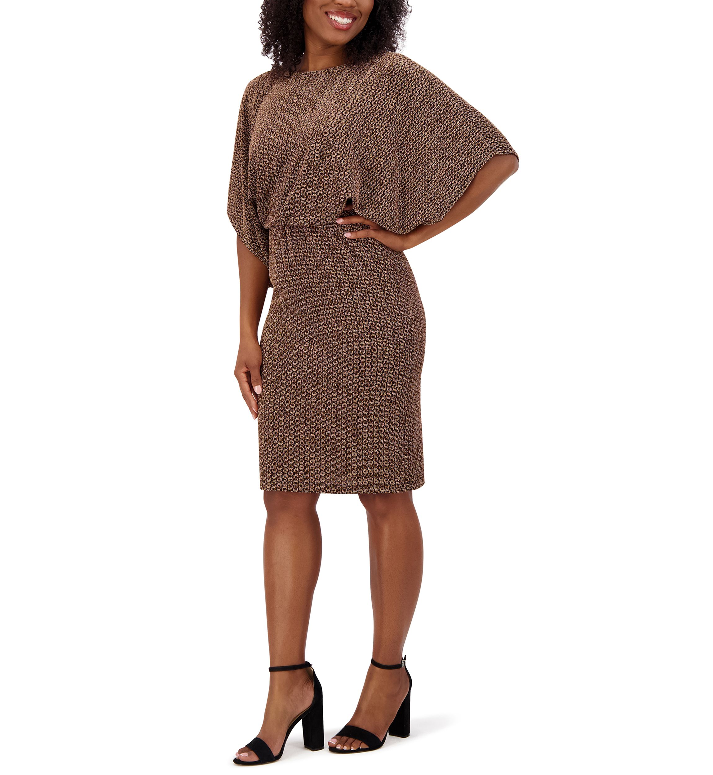 Womens Printed Fit and Flare Dress