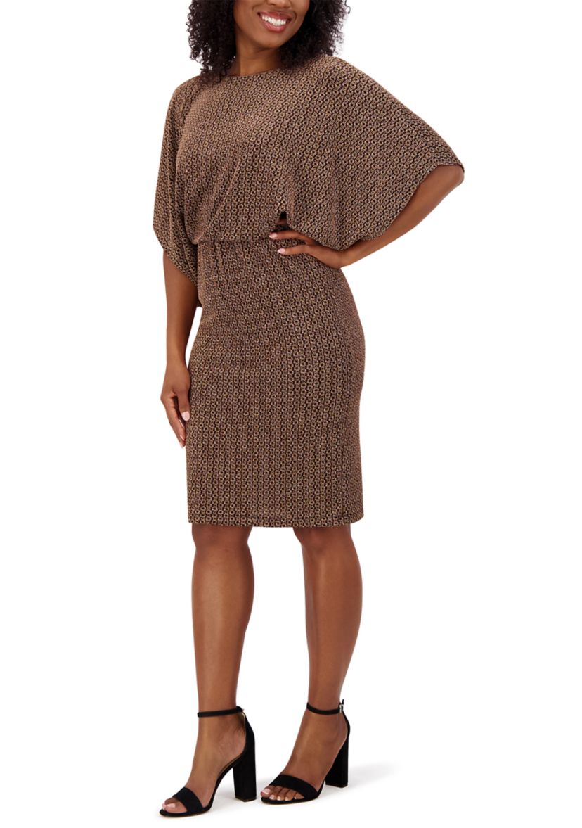 Womens Printed Fit and Flare Dress