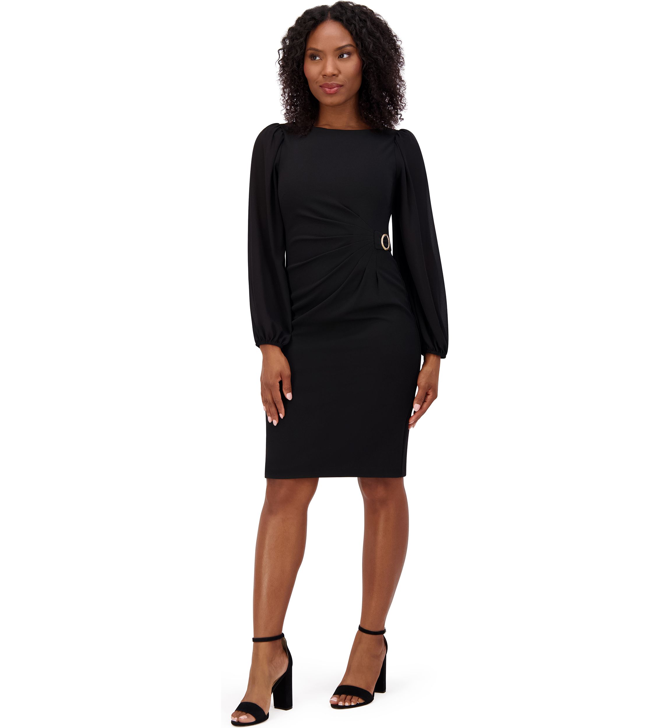 Womens Long Solid Sheath Dress