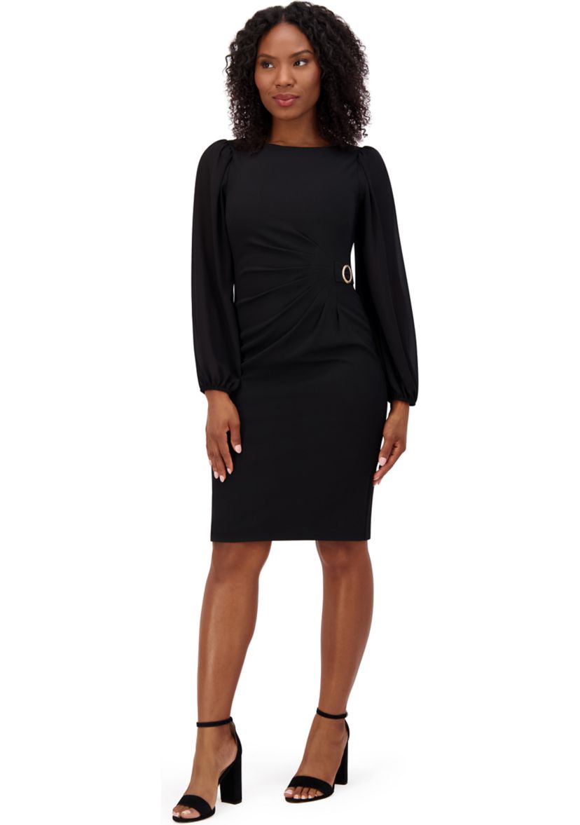 Womens Long Solid Sheath Dress
