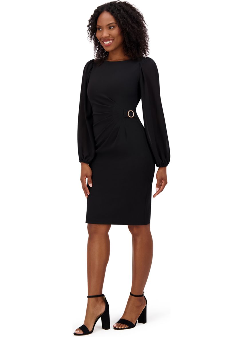 Womens Long Solid Sheath Dress