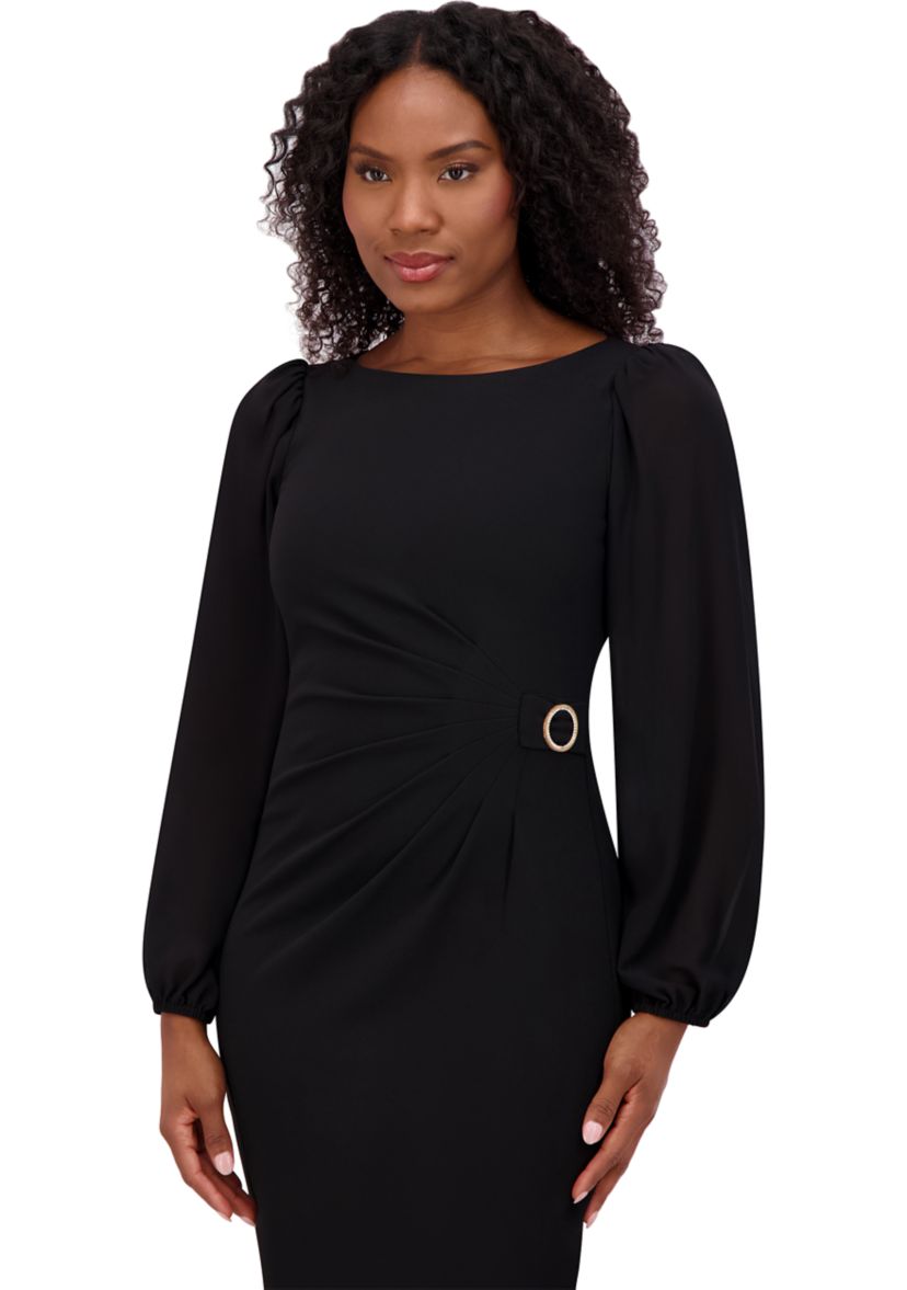 Womens Long Solid Sheath Dress