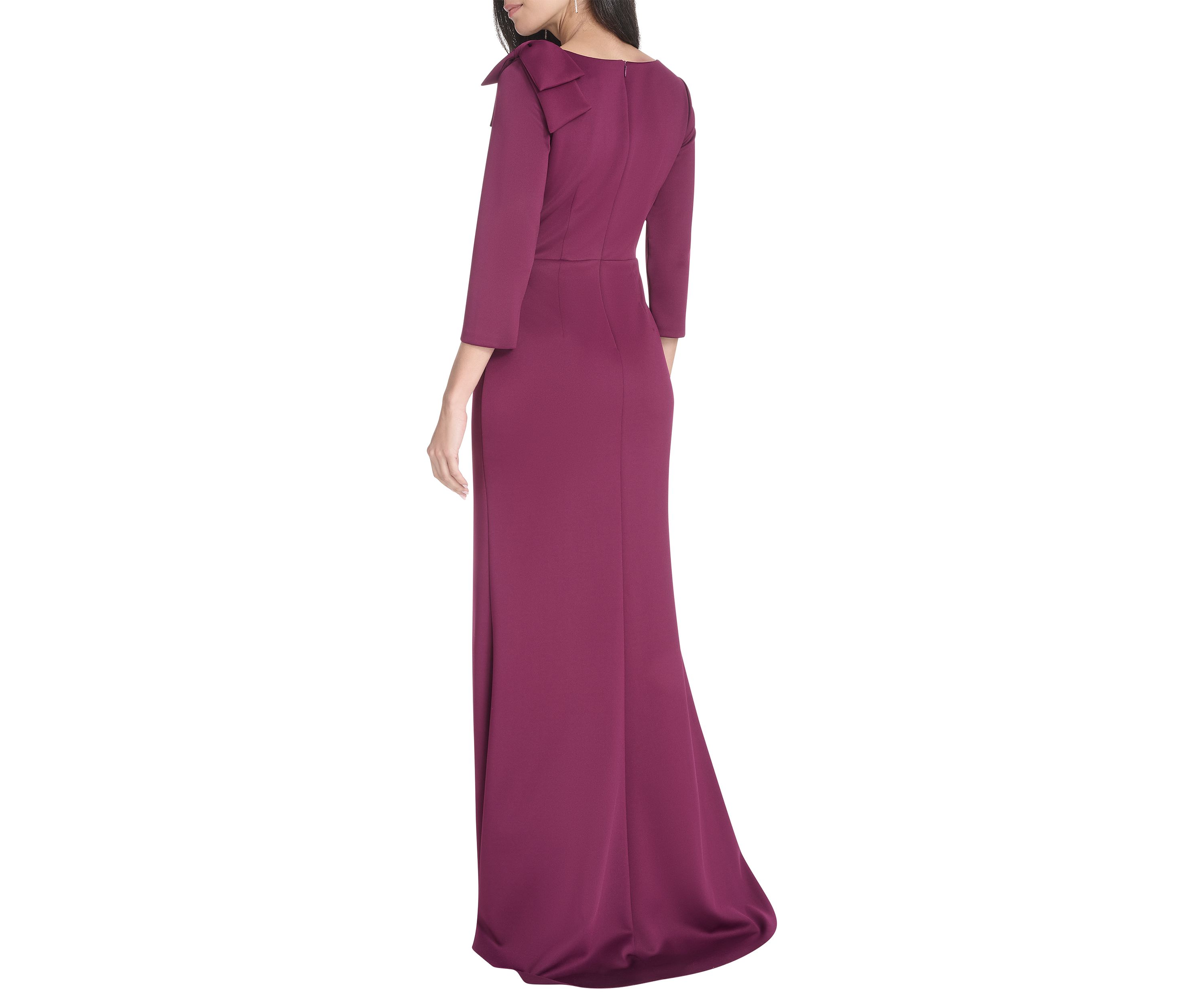 Womens Asymmetrical Neck Solid Scuba Slim Dress