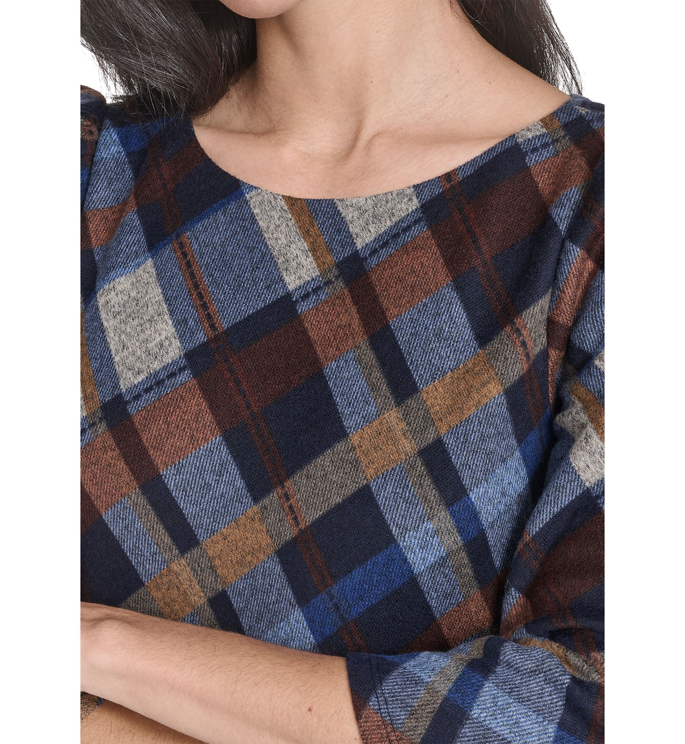 Womens Plaid Print A-Line Dress 