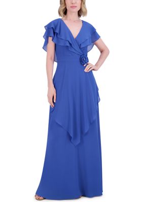 Jessica Howard Women's Tiered Ruffle Gown | Belk