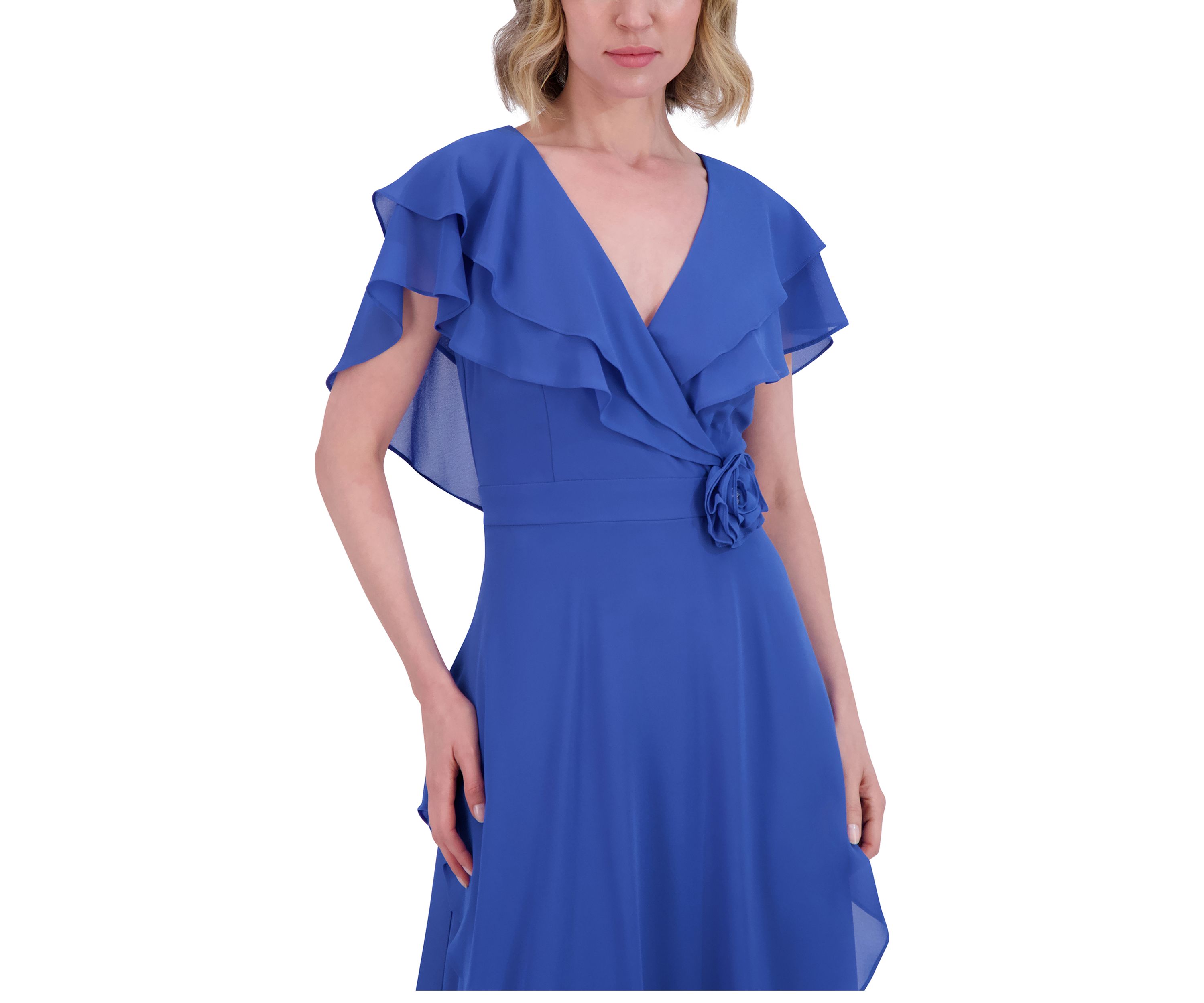 Womens Tiered Ruffle Gown