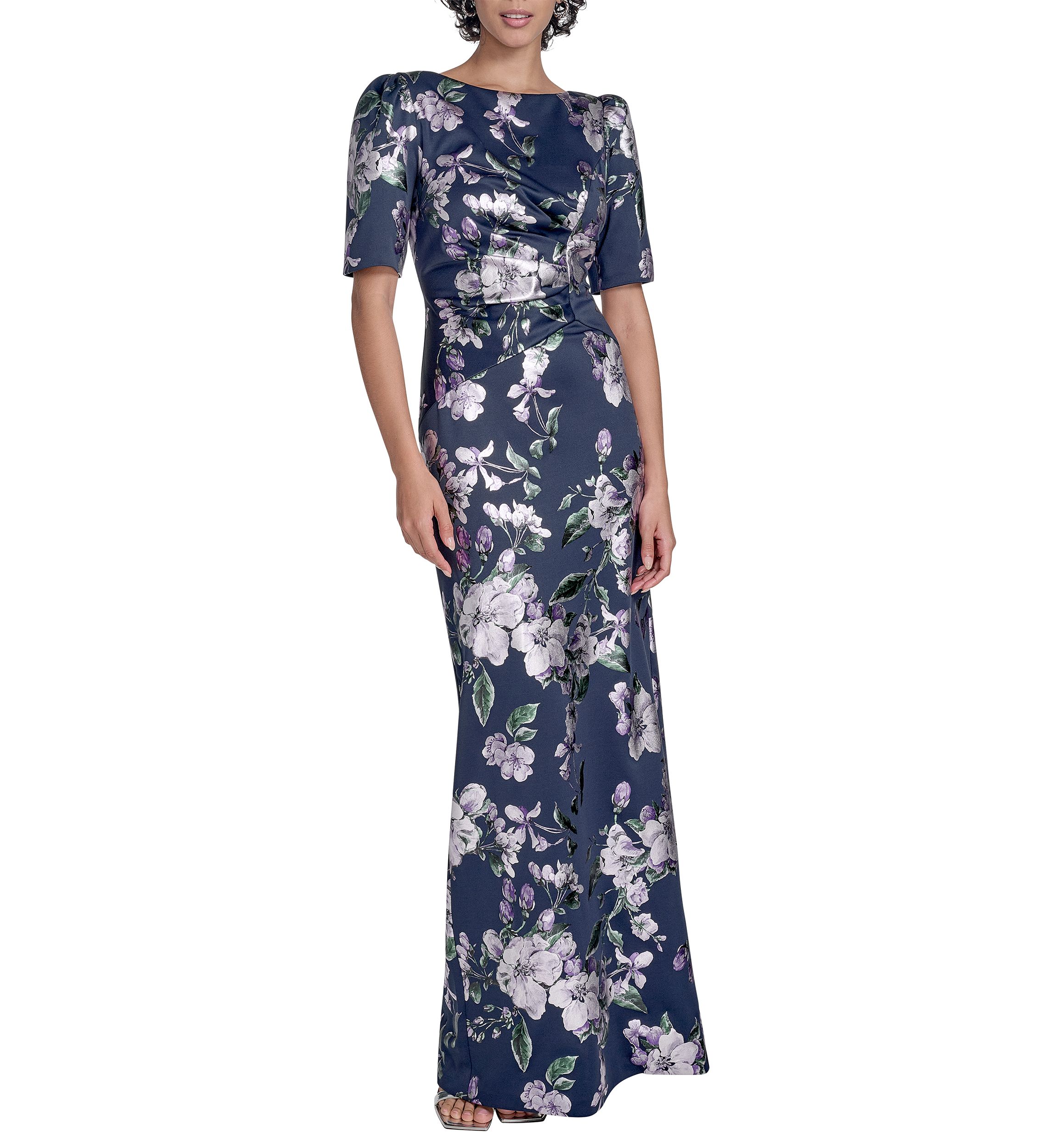 Womens Floral Printed Slim Gown
