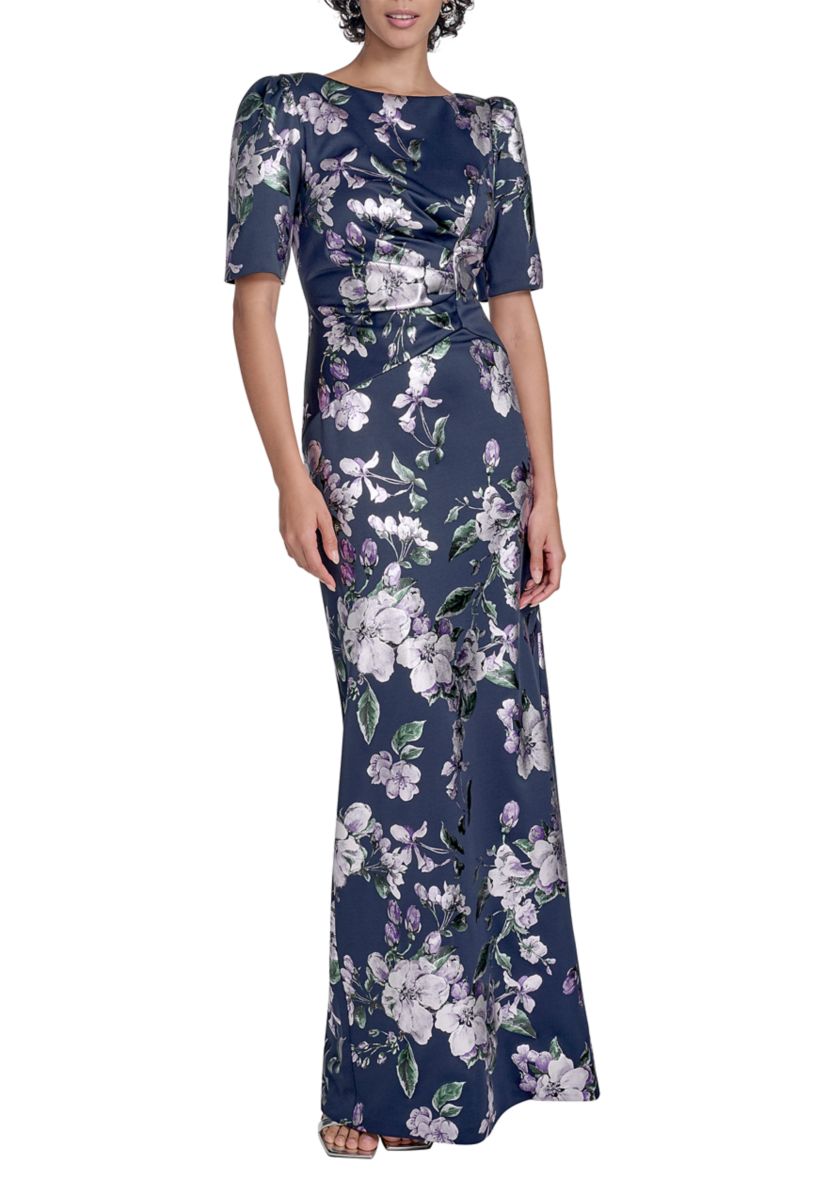 Womens Floral Printed Slim Gown